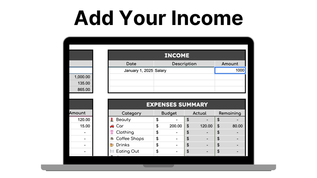 2026 Expenses + Budget Template